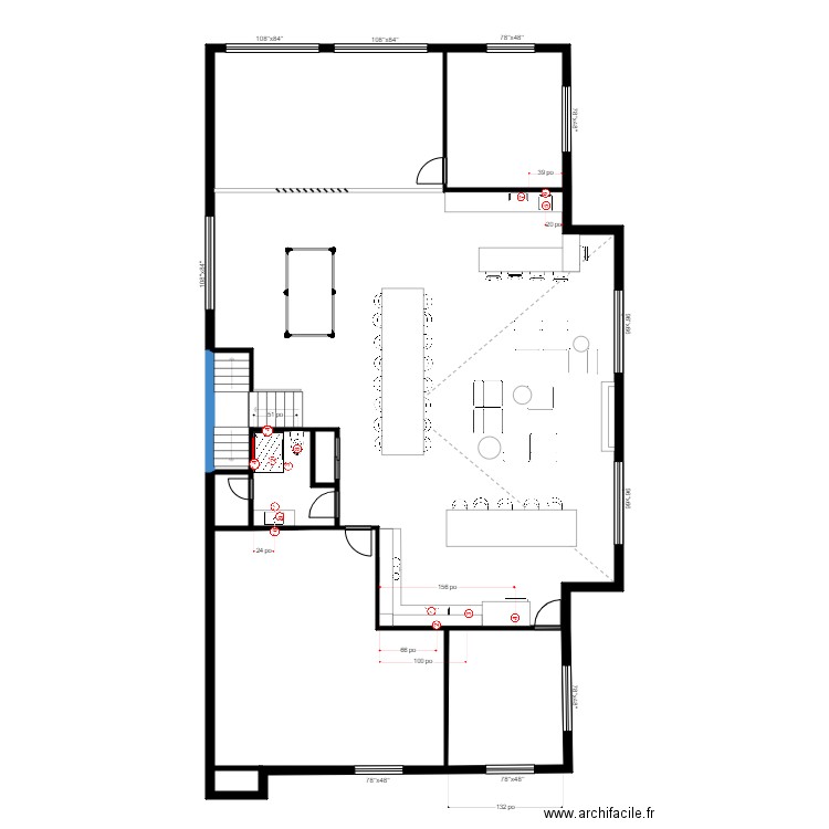 Grondin Garage Plomberie. Plan de 8 pièces et 225 m2