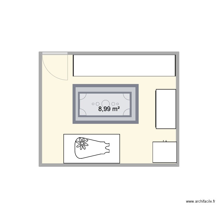 chambre enfant . Plan de 1 pièce et 9 m2