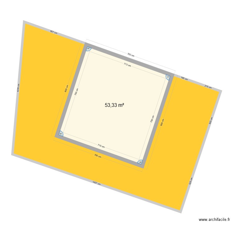 CADASTRE. Plan de 1 pièce et 53 m2