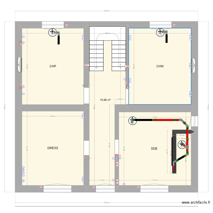 VMC ETAGE. Plan de 5 pièces et 79 m2