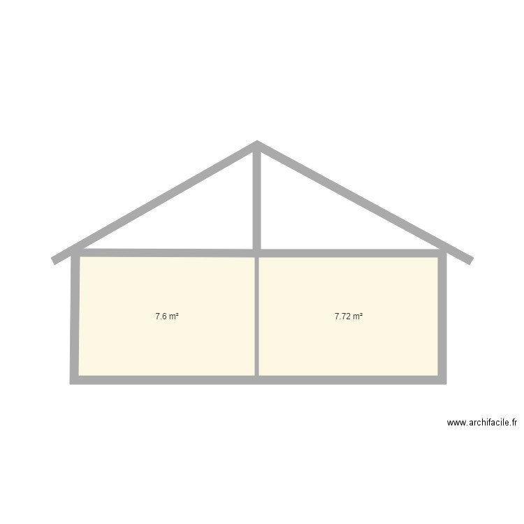 GITE CORRENCON ETAGE. Plan de 2 pièces et 15 m2