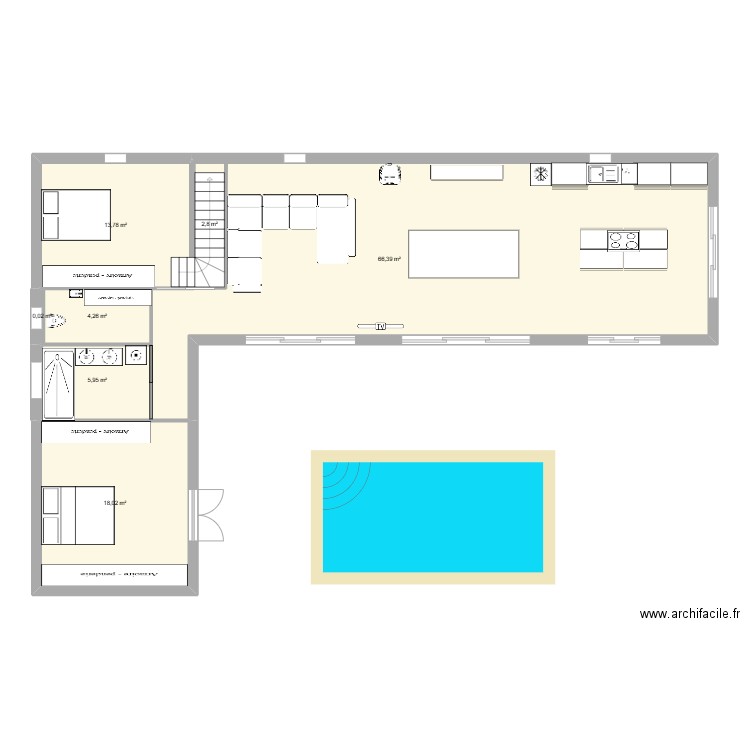 MAISON 1. Plan de 7 pièces et 114 m2