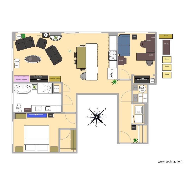 Condo 215. Plan de 11 pièces et 84 m2