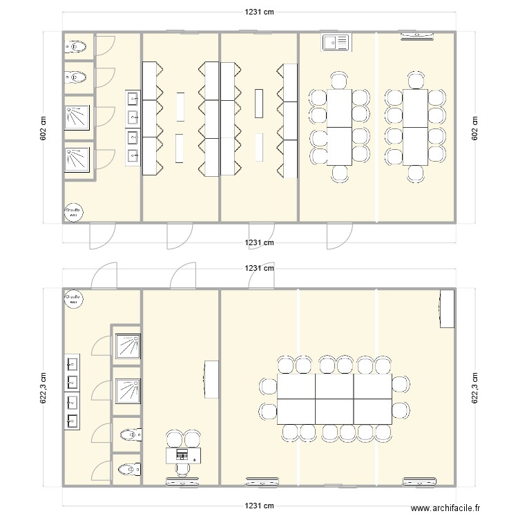 GROUPE IDEC CHANTIER RENAULT TRUCKS. Plan de 18 pièces et 144 m2