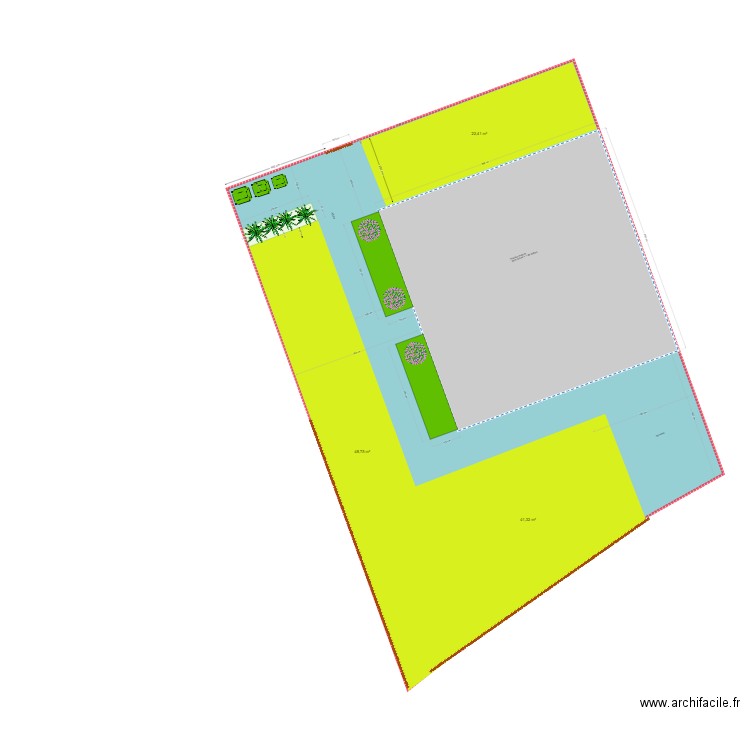 Implantation  jardin . Plan de 0 pièce et 0 m2