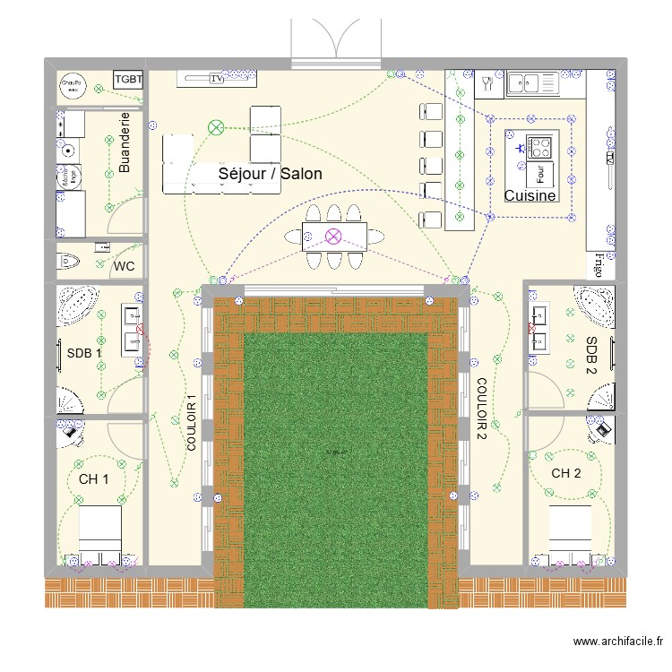 tp cap1 plan. Plan de 8 pièces et 97 m2