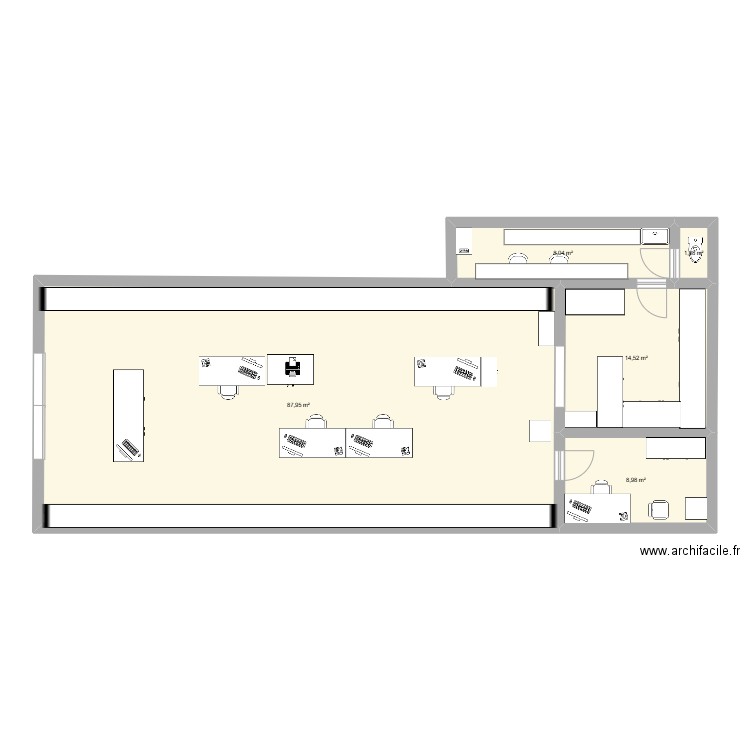 intérieur krys. Plan de 5 pièces et 121 m2