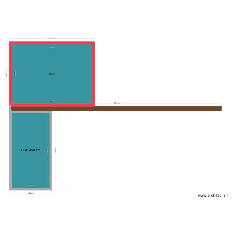 bureau chambre axel . Plan de 2 pièces et 69 m2