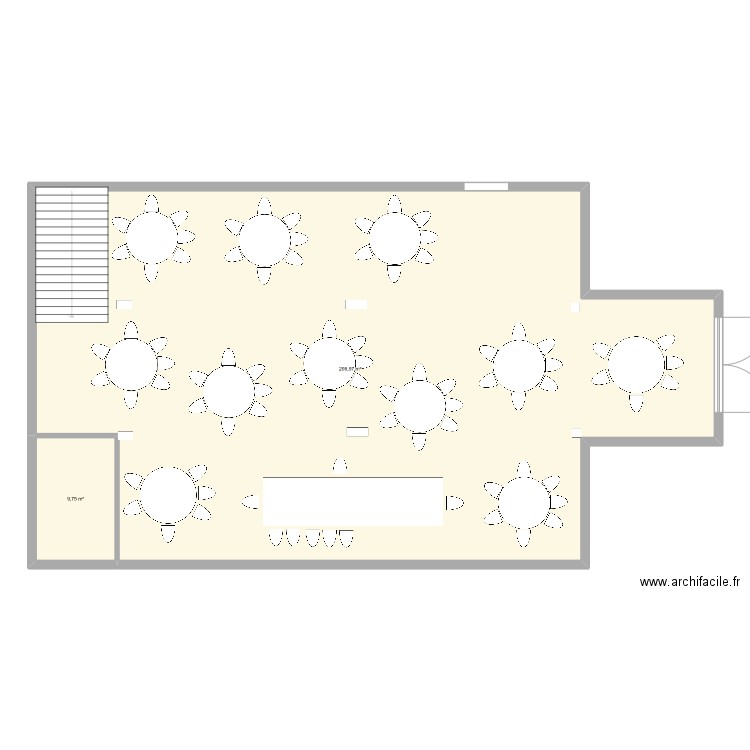 plan de table 2. Plan de 2 pièces et 219 m2