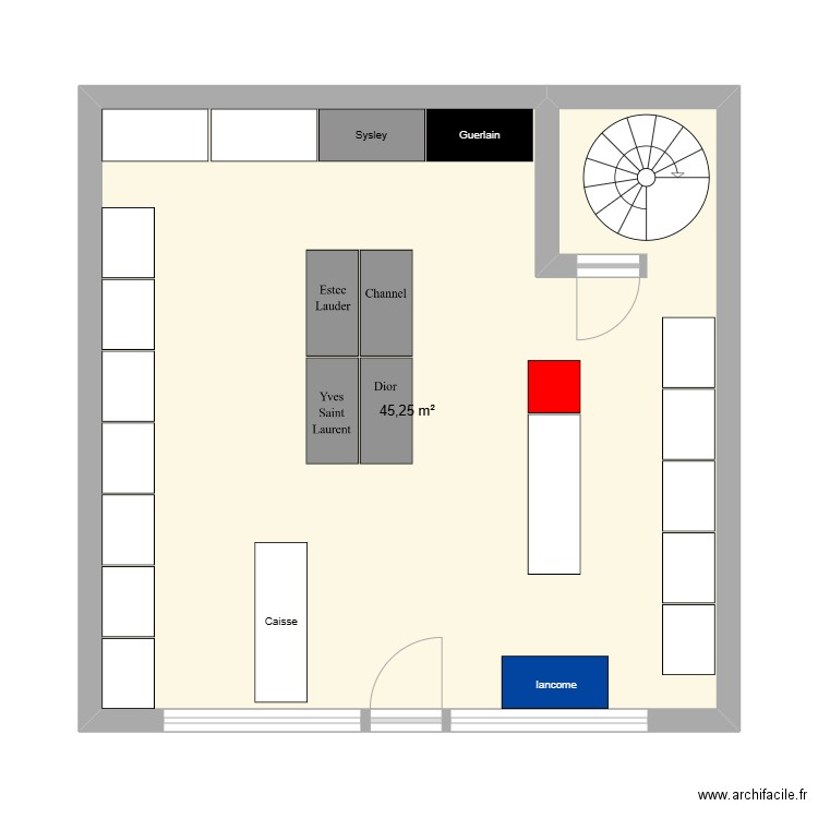 Marionnaud. Plan de 1 pièce et 45 m2