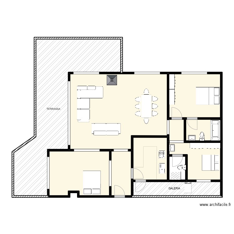 Cumbre11a. Plan de 10 pièces et 154 m2