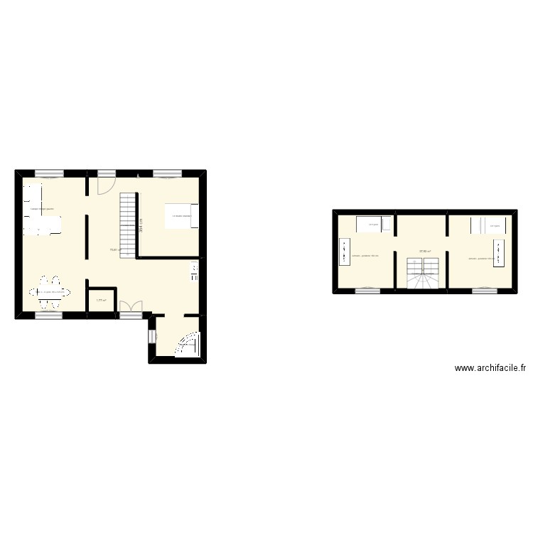 Auchy les Mines. Plan de 3 pièces et 114 m2