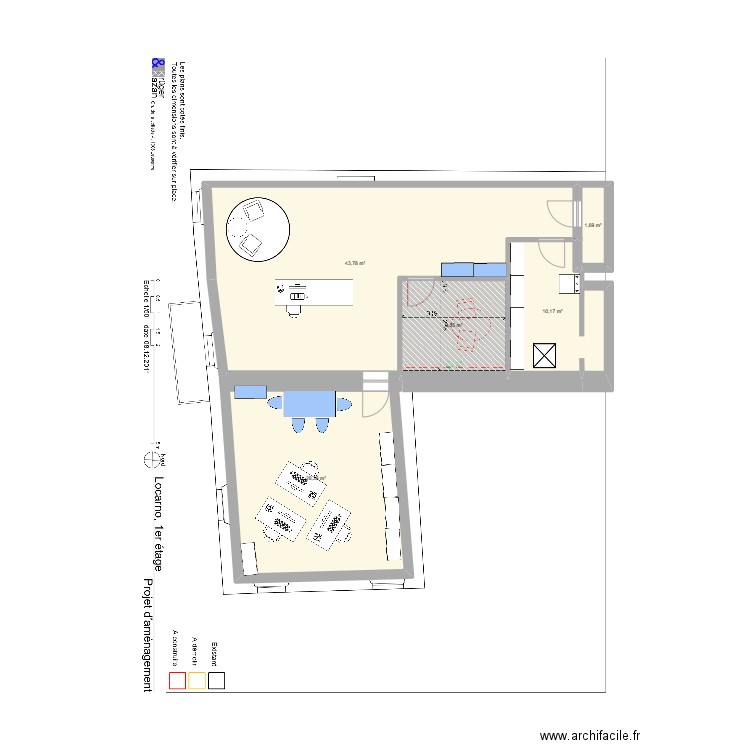 Locarno . Plan de 5 pièces et 93 m2