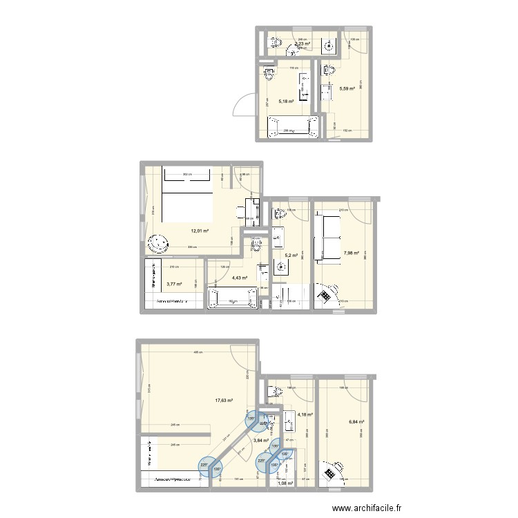 nha Hoang 3.5pcs. Plan de 20 pièces et 81 m2