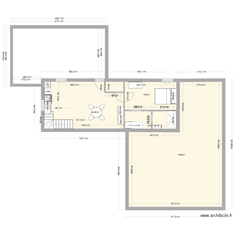 PLAN CAMILLE. Plan de 3 pièces et 118 m2