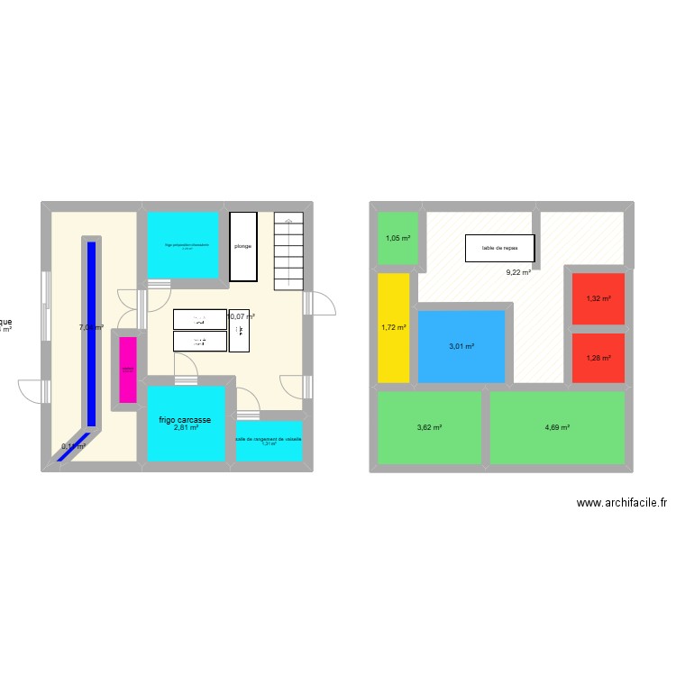 boucherie paolo. Plan de 16 pièces et 51 m2