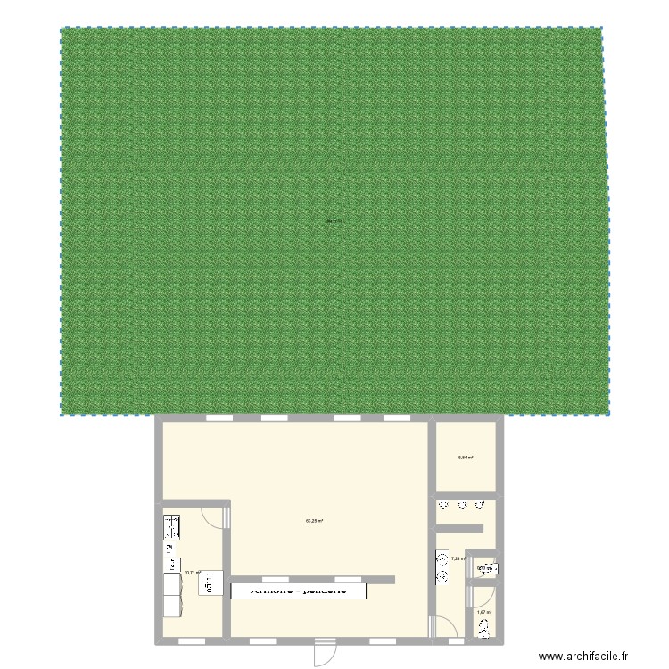 Réaménagement salle René Jarlot. Plan de 6 pièces et 89 m2