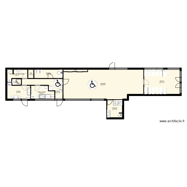 77LR16CDG projet jordan 1. Plan de 11 pièces et 126 m2