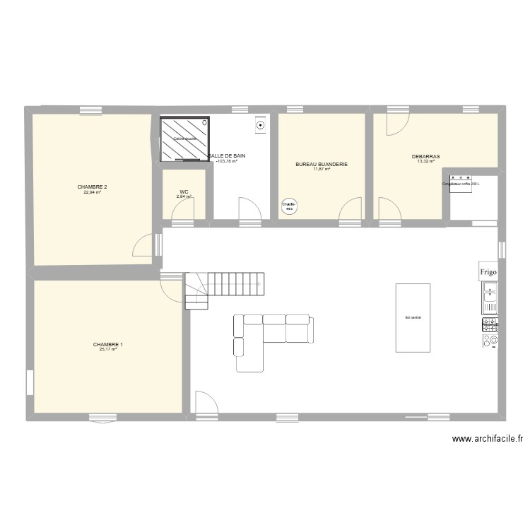 BRIGUEUIL. Plan de 6 pièces et 90 m2