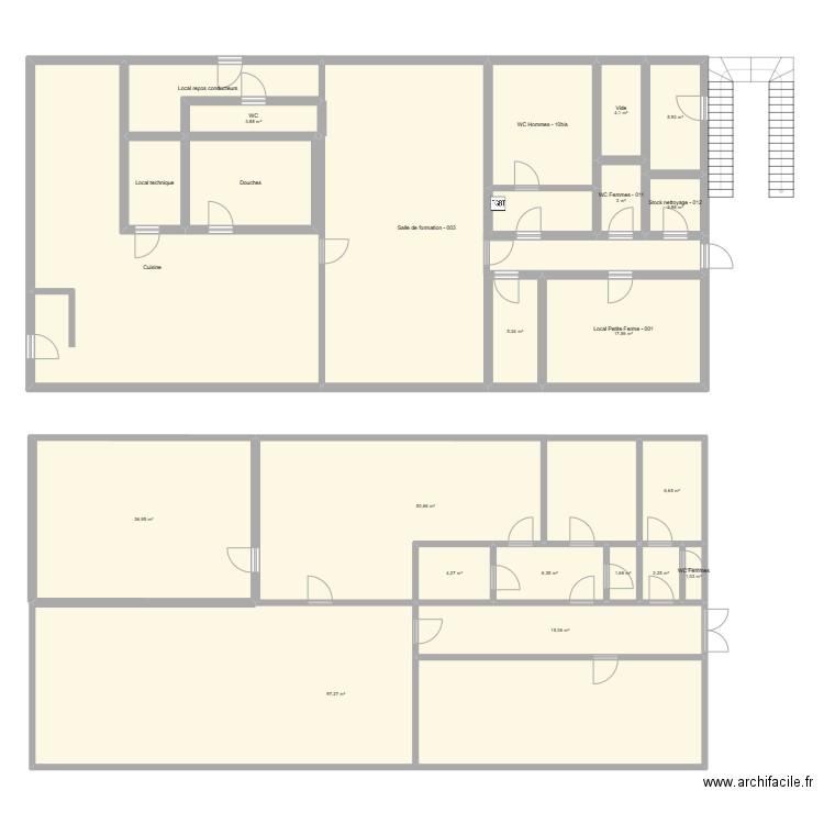 Bâtiment Ronet . Plan de 24 pièces et 432 m2