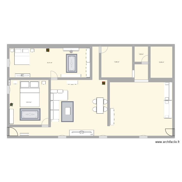 Apremont. Plan de 6 pièces et 193 m2