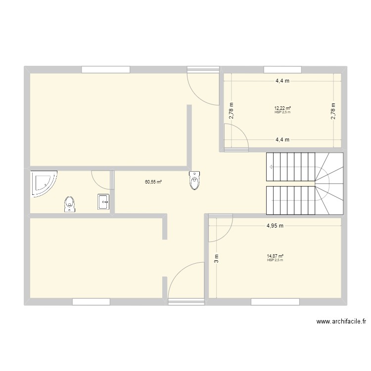 PLAN. Plan de 4 pièces et 92 m2