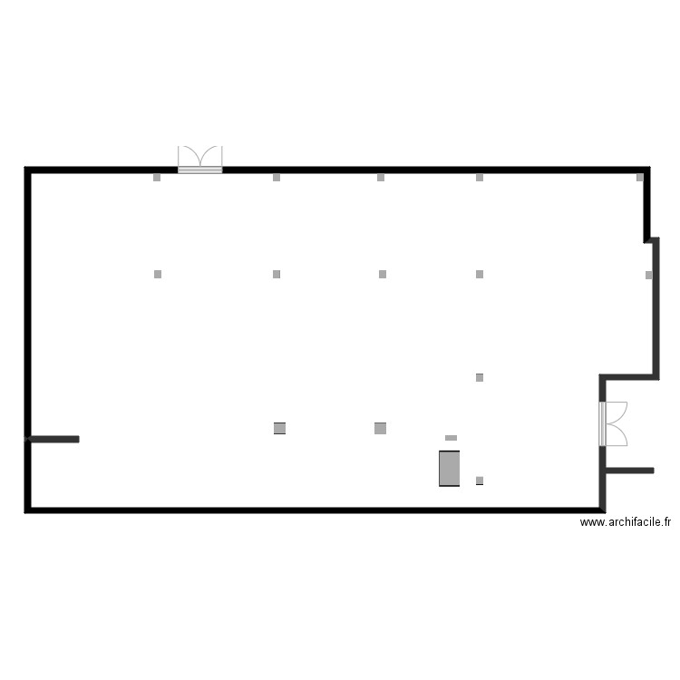 boulangerie. Plan de 1 pièce et 341 m2