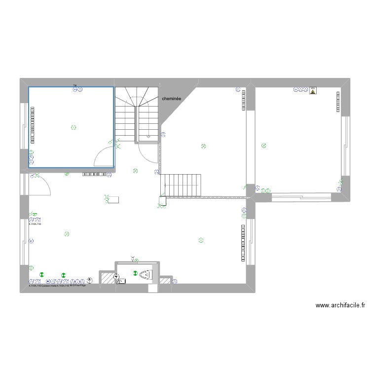 Dupont-LeGall_PlanAprès_Réseaux. Plan de 7 pièces et 86 m2