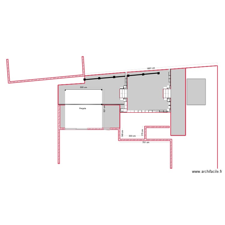 Plan Pergola retractable. Plan de 6 pièces et 120 m2