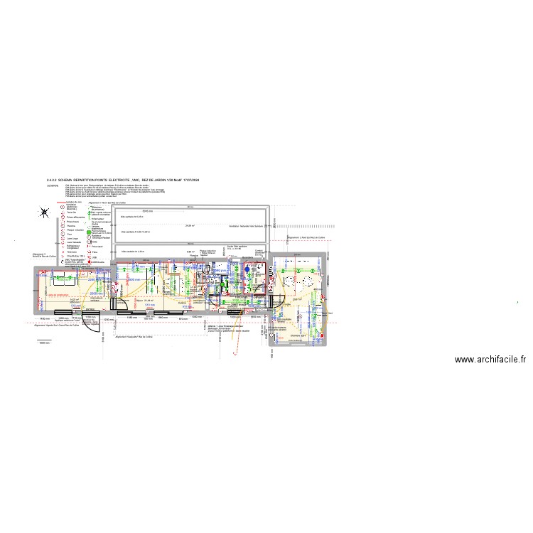 2.4.2.2 - SCHEMA ELECTRICITE  ET VMC REZ DE JARDIN 1_50 modifié 24/07/17. Plan de 6 pièces et 104 m2