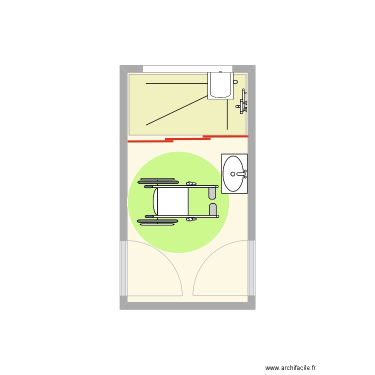 Projet_Frison. Plan de 1 pièce et 6 m2