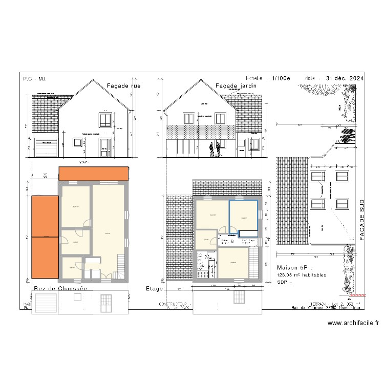 maison. Plan de 9 pièces et 143 m2