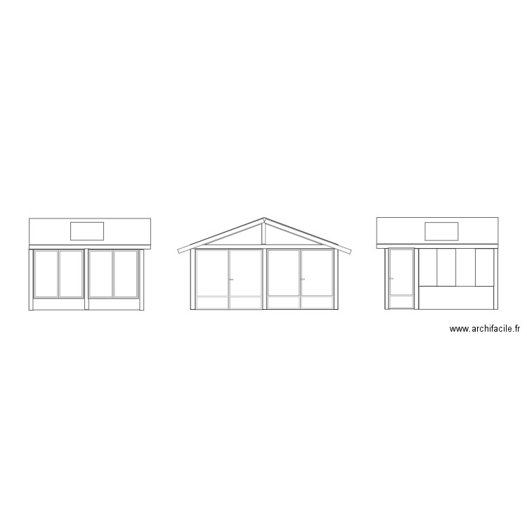 Façade véranda. Plan de 0 pièce et 0 m2