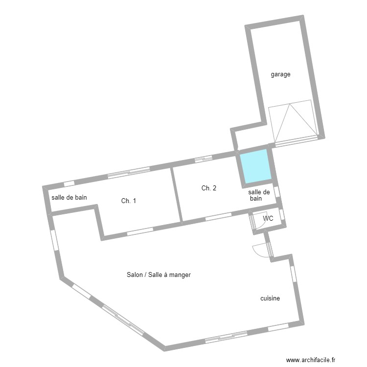 50008. Plan de 4 pièces et 123 m2