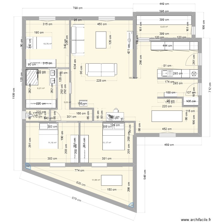 MAXIME. Plan de 9 pièces et 125 m2