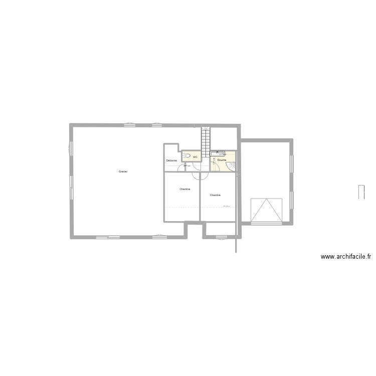 Etage 01. Plan de 3 pièces et 18 m2