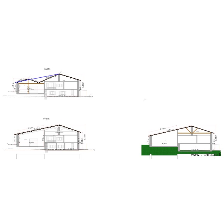 Projet façade ouest. Plan de 0 pièce et 0 m2