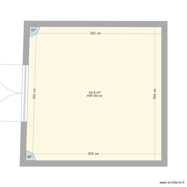 Garage. Plan de 1 pièce et 35 m2