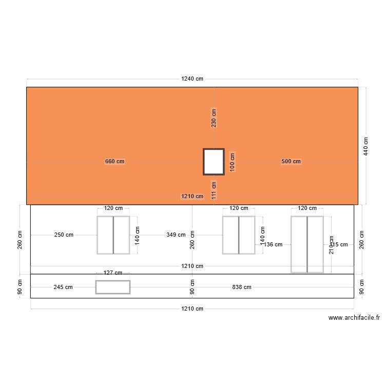 Facade nord. Plan de 0 pièce et 0 m2