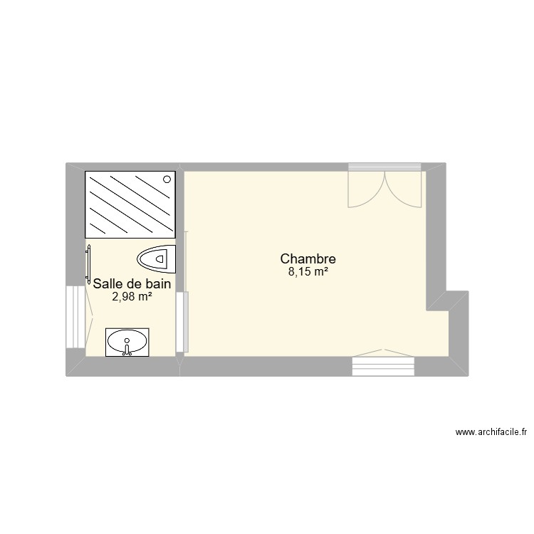 ALBERTINI Madeleine - Projet. Plan de 2 pièces et 11 m2