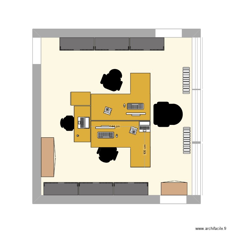 bureau OCCE actuel. Plan de 1 pièce et 22 m2