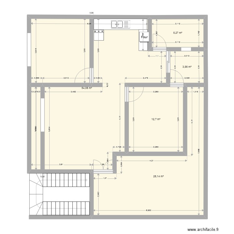 lotfi mahmoud. Plan de 5 pièces et 102 m2