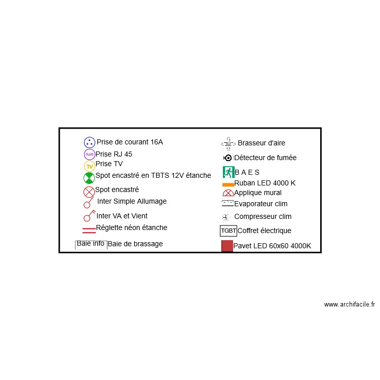 Légende. Plan de 0 pièce et 0 m2