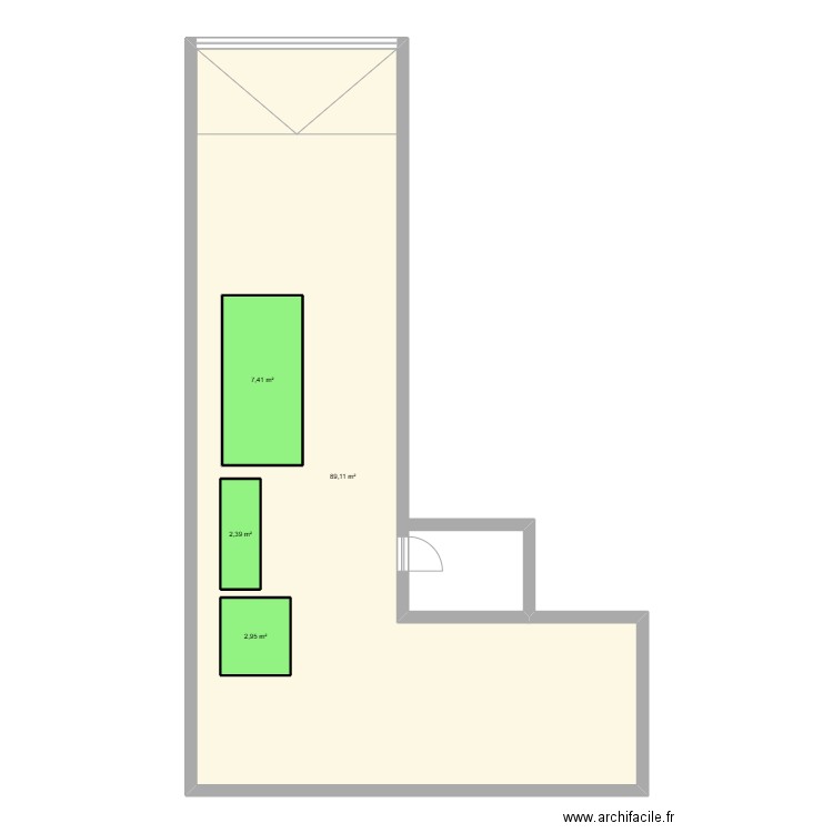 local. Plan de 4 pièces et 115 m2