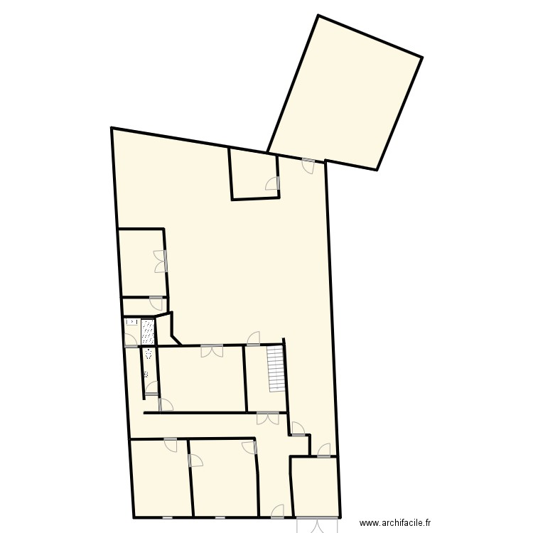 Max Richard - plan travaux RDC. Plan de 8 pièces et 378 m2