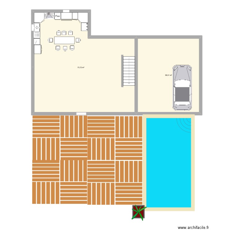 MA MAISON. Plan de 2 pièces et 107 m2