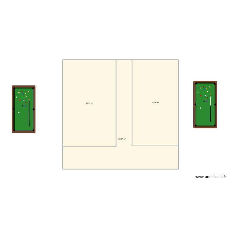 Jardin original. Plan de 3 pièces et 89 m2