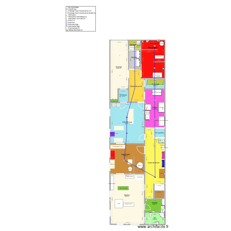 nouveau labo 5e jet. Plan de 17 pièces et 253 m2