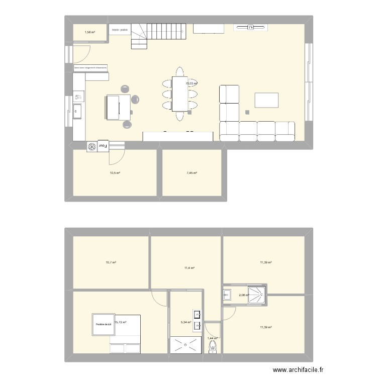 étable seysses. Plan de 12 pièces et 159 m2