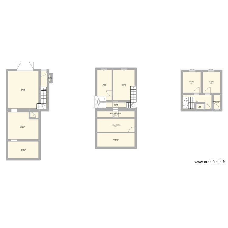 Maison Brioude 88 m2 + Garage. Plan de 17 pièces et 141 m2